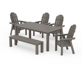 Vineyard Curveback Adirondack 6-Piece Parsons Dining Set with Bench