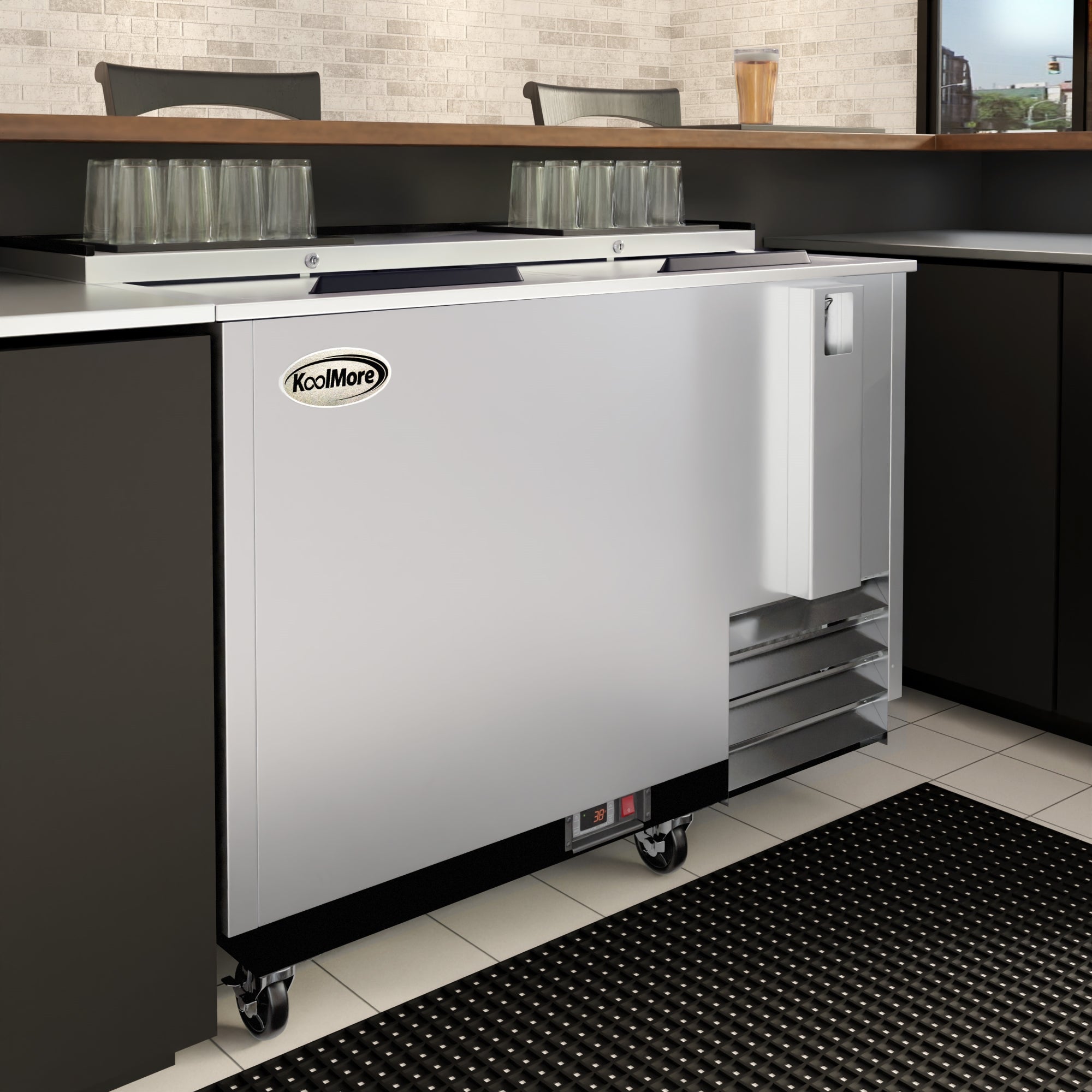 50 in. Commercial Bottle Cooler in Stainless-Steel with Built-In Opener, ETL Listed, 14 cu. ft.