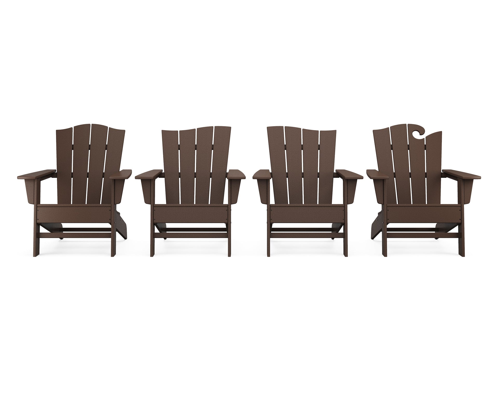 Wave Collection 4-Piece Adirondack Chair Set