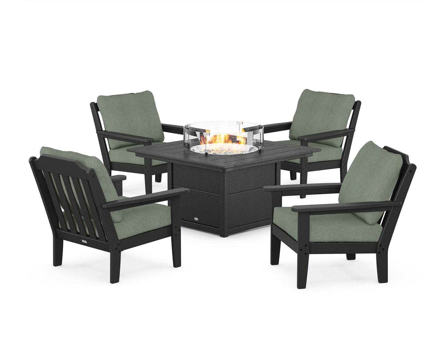 Cottage 5-Piece Deep Seating Set with Fire Pit Table