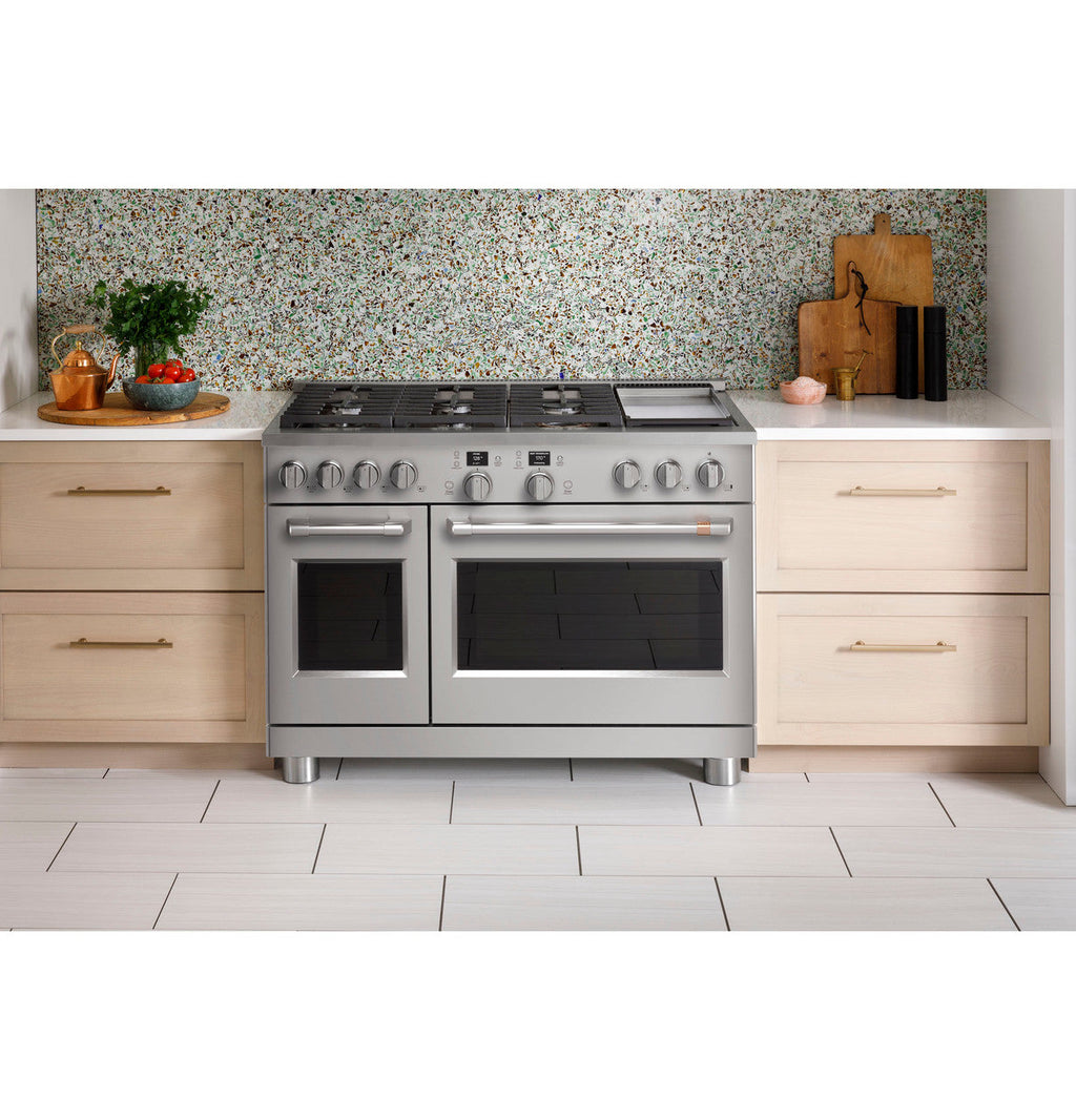 CAFÉ™ 48" Smart Dual-Fuel Commercial-Style Range with 6 Burners and Griddle (Natural Gas)