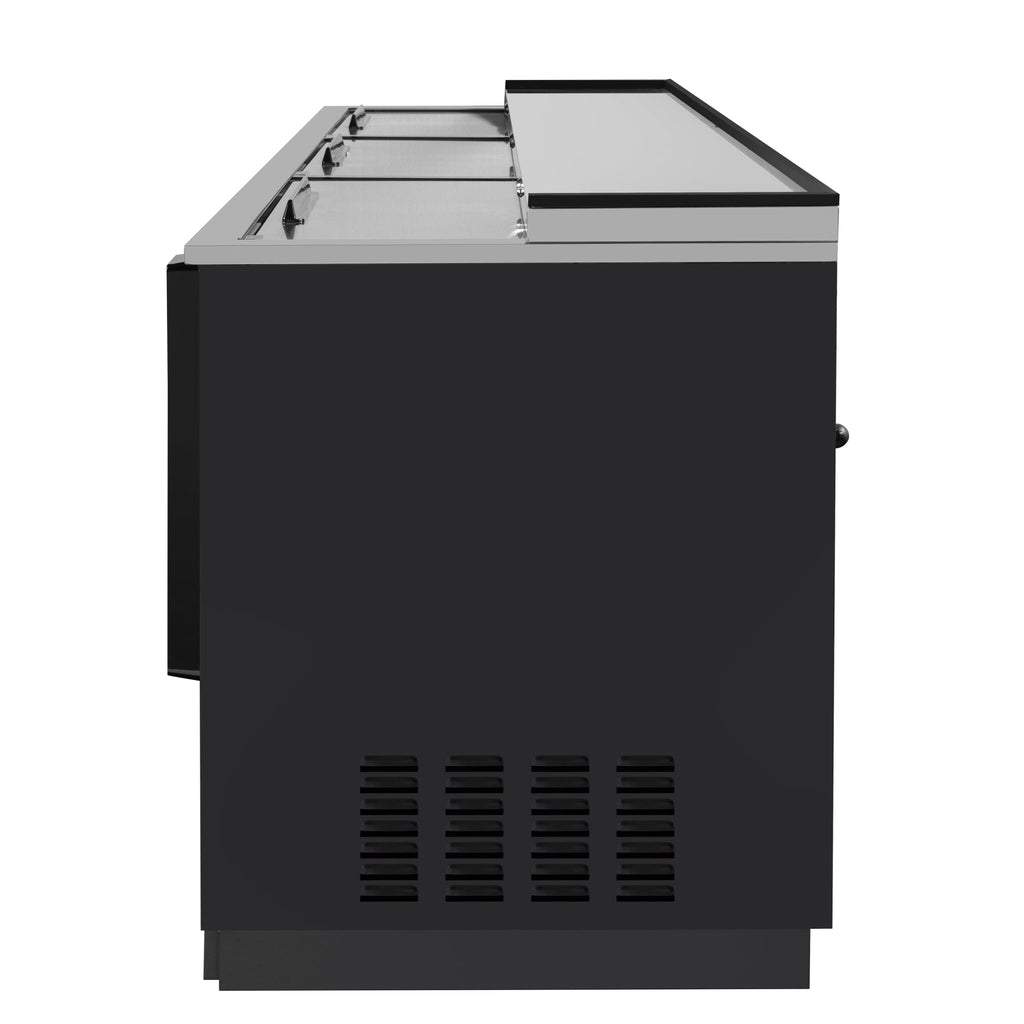 95 in. Commercial Bottle Cooler in Black with Built-In Opener, ETL Listed, 30 cu. ft.