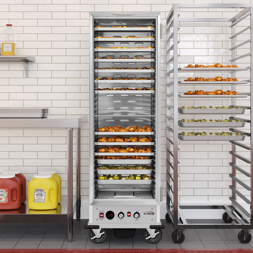 33 in. Commercial Insulated Heated Holding/Proofing Cabinet with Glass Door and 36-Pan Capacity in Silver