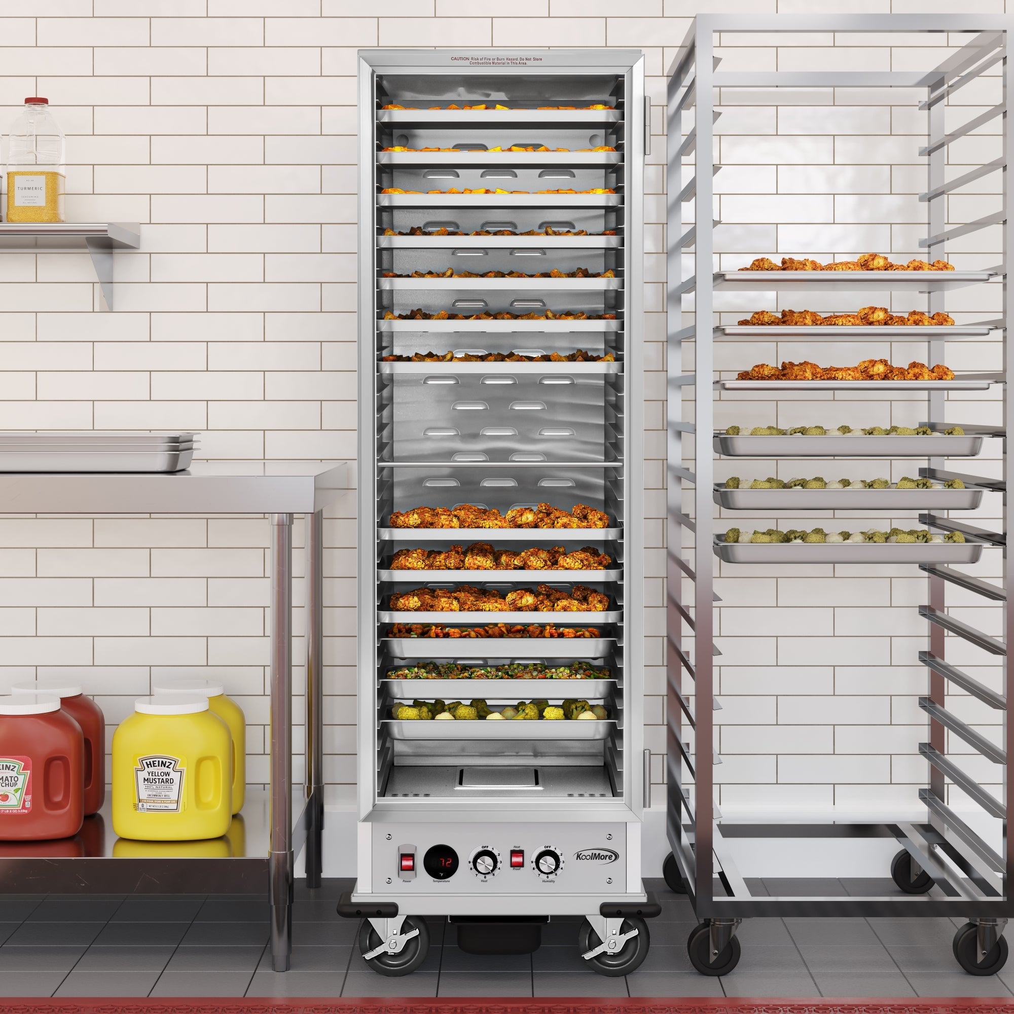 33 in. Commercial Insulated Heated Holding/Proofing Cabinet with Glass Door and 36-Pan Capacity in Silver