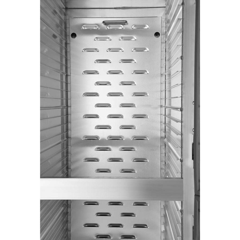 33 in. Commercial Insulated Heated Holding/Proofing  Cabinet with 36-Pan Capacity and Solid Dutch Doors in Silver