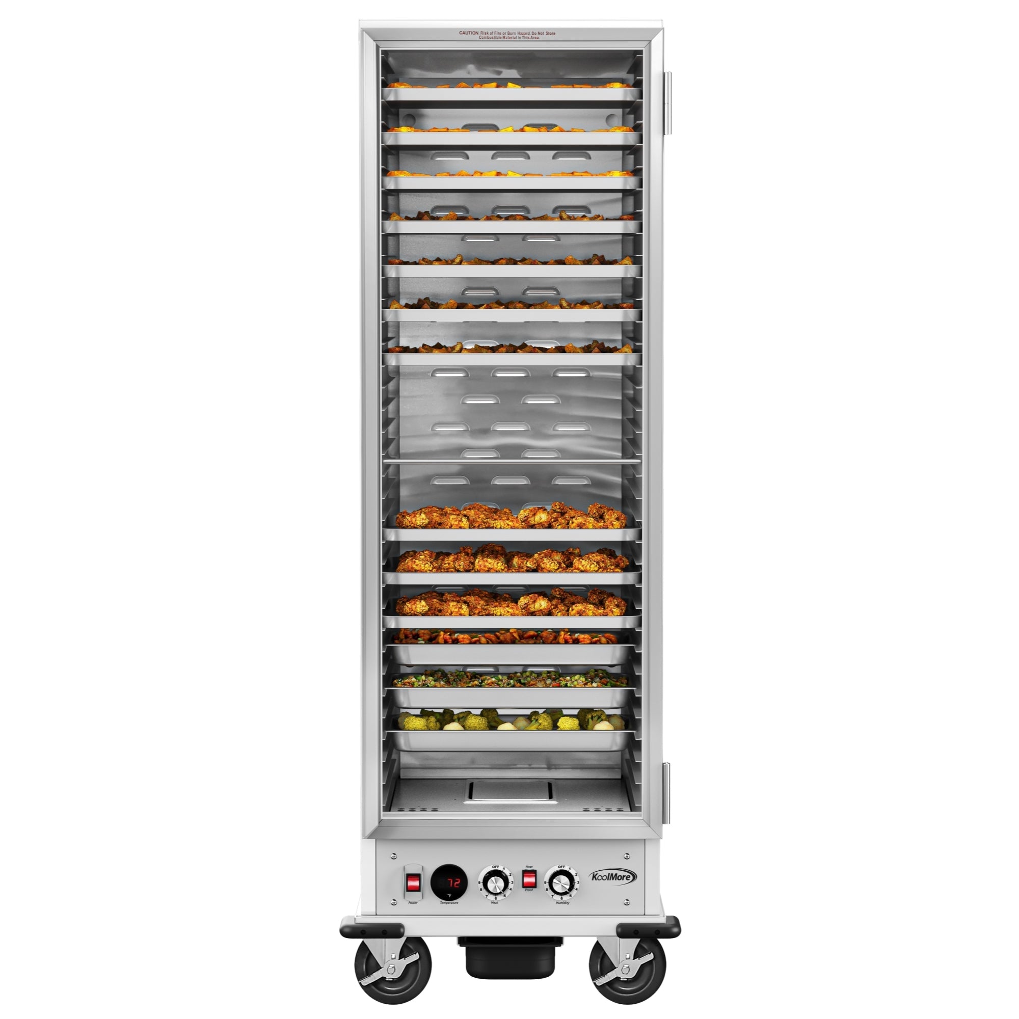 33 in. Commercial Insulated Heated Holding/Proofing Cabinet with Glass Door and 36-Pan Capacity in Silver