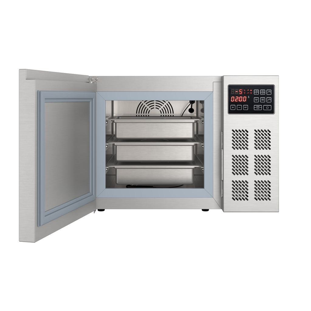 25 in. 3-Pan Commercial Countertop Blast Chiller 15 lbs Rapid Chill / 8.8 lbs Rapid Freeze with ETL for Safety and Sanitation in Stainless-Steel