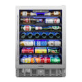23.4 in. Stainless Steel, Glass-Door Built-In Refrigerator and Beverage Cooler, 5 Cu. ft.