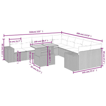 vidaXL Garden Sofa Set Grey