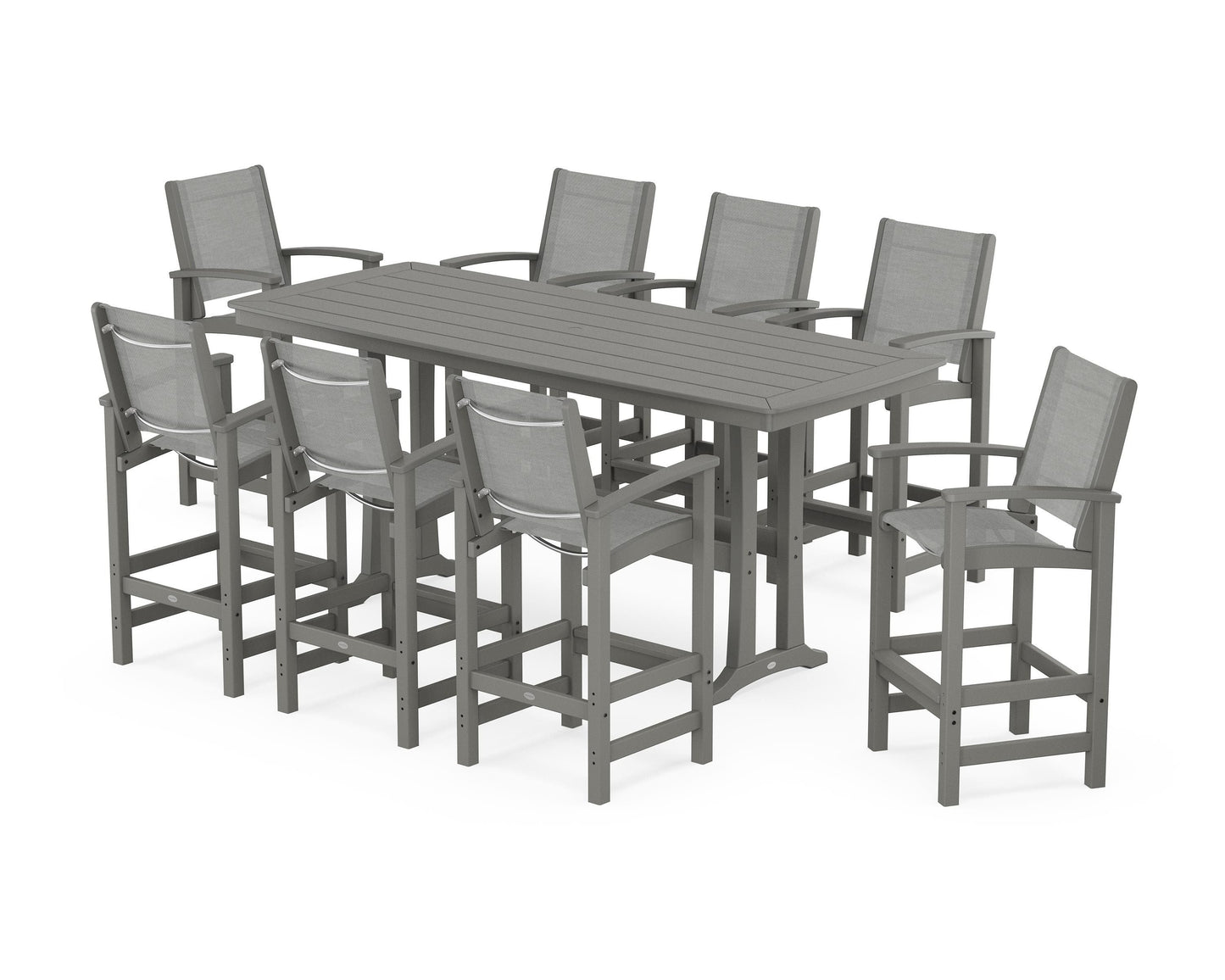 Coastal 9-Piece Bar Set with Trestle Legs