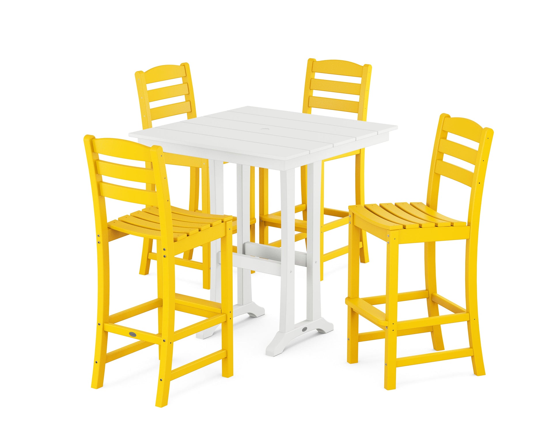 La Casa Café 5-Piece Farmhouse Trestle Bar Set