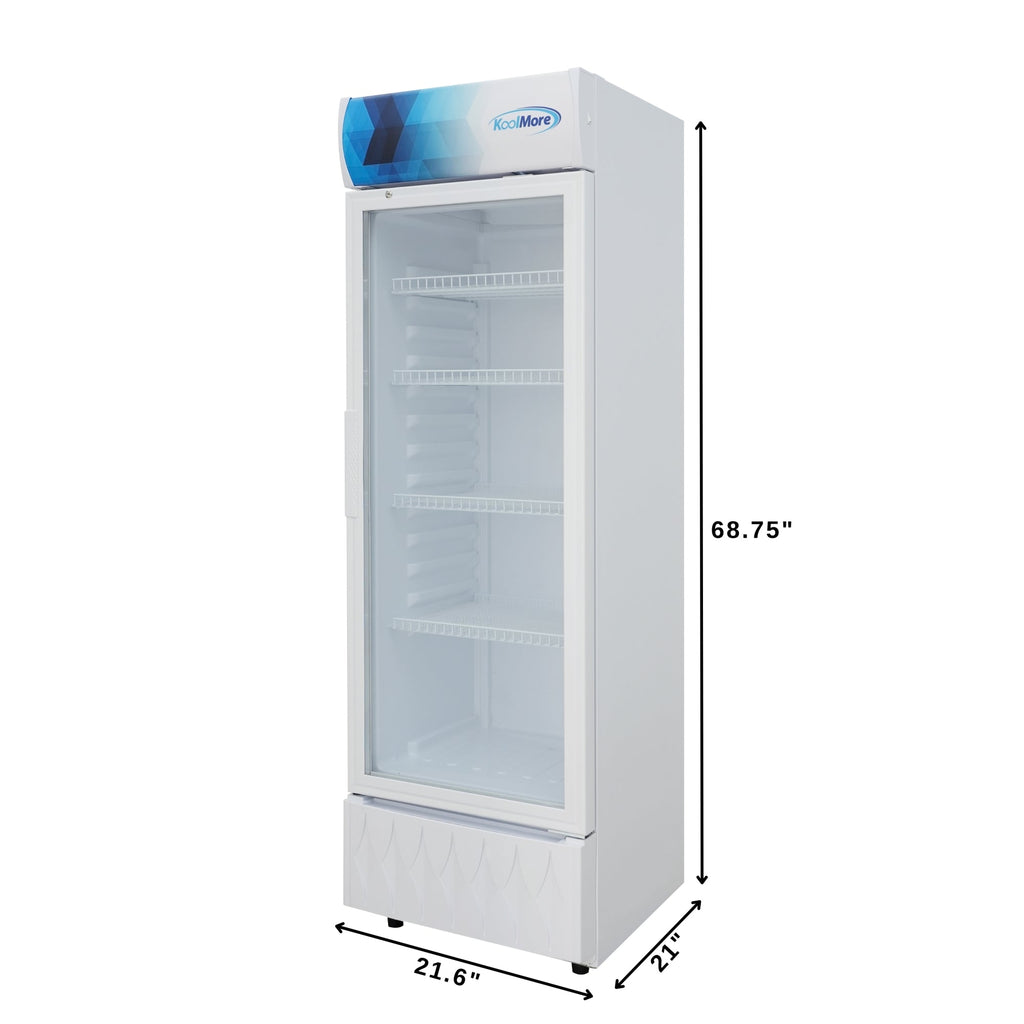22 in. One-Door Commercial Merchandiser Refrigerator in White, 9 cu. ft.