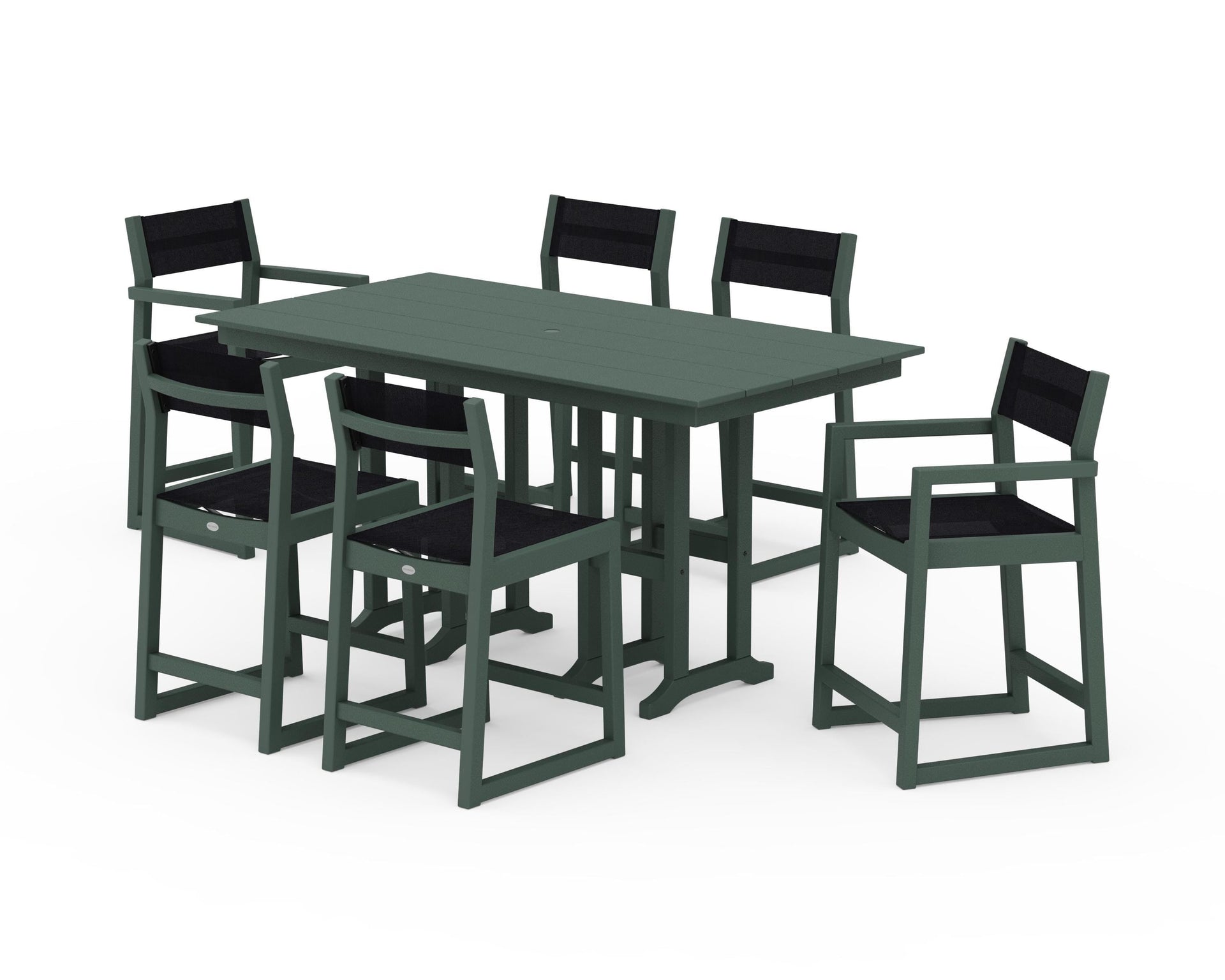 EDGE Sling 7-Piece Farmhouse Counter Set with Trestle Legs
