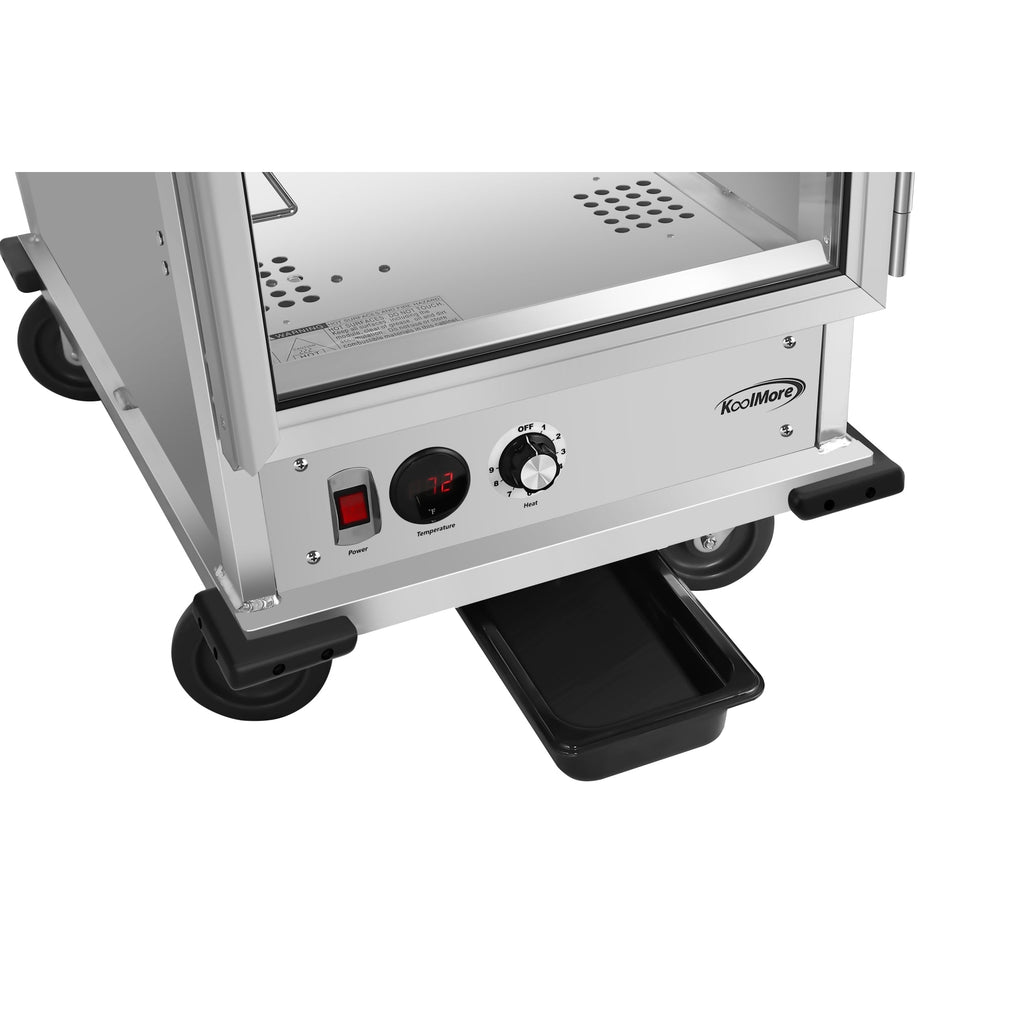 33 in. Commercial Non-Insulated Heated Holding Cabinet with Wire Racks and Glass Door in Silver