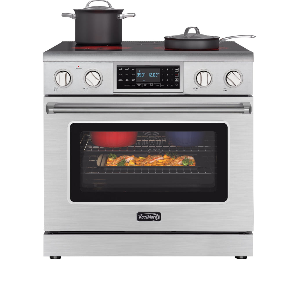 36 in. Electric Professional Range with Tilt Panel and Digital controls, Self-Cleaning, 16300W of Power, 240V in Stainless-Steel