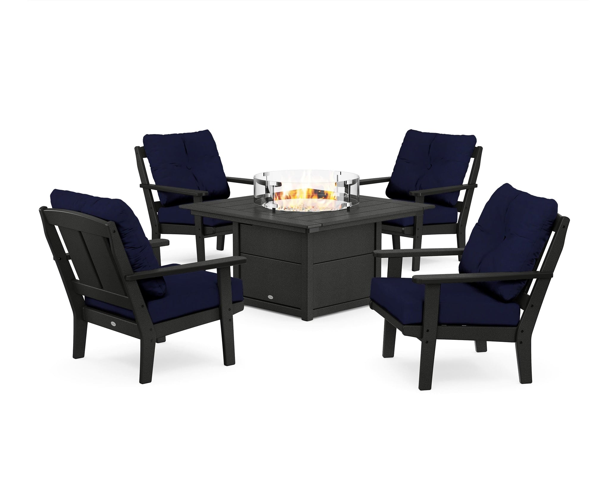 Mission 5-Piece Deep Seating Set with Fire Pit Table