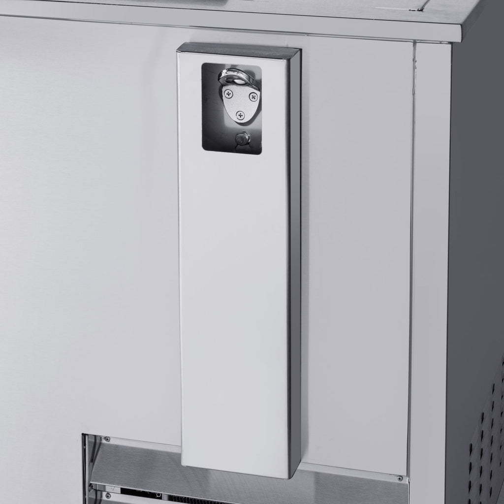 65 in. Commercial Bottle Cooler in Stainless-Steel with Built-In Opener, ETL Listed, 19 cu. ft.