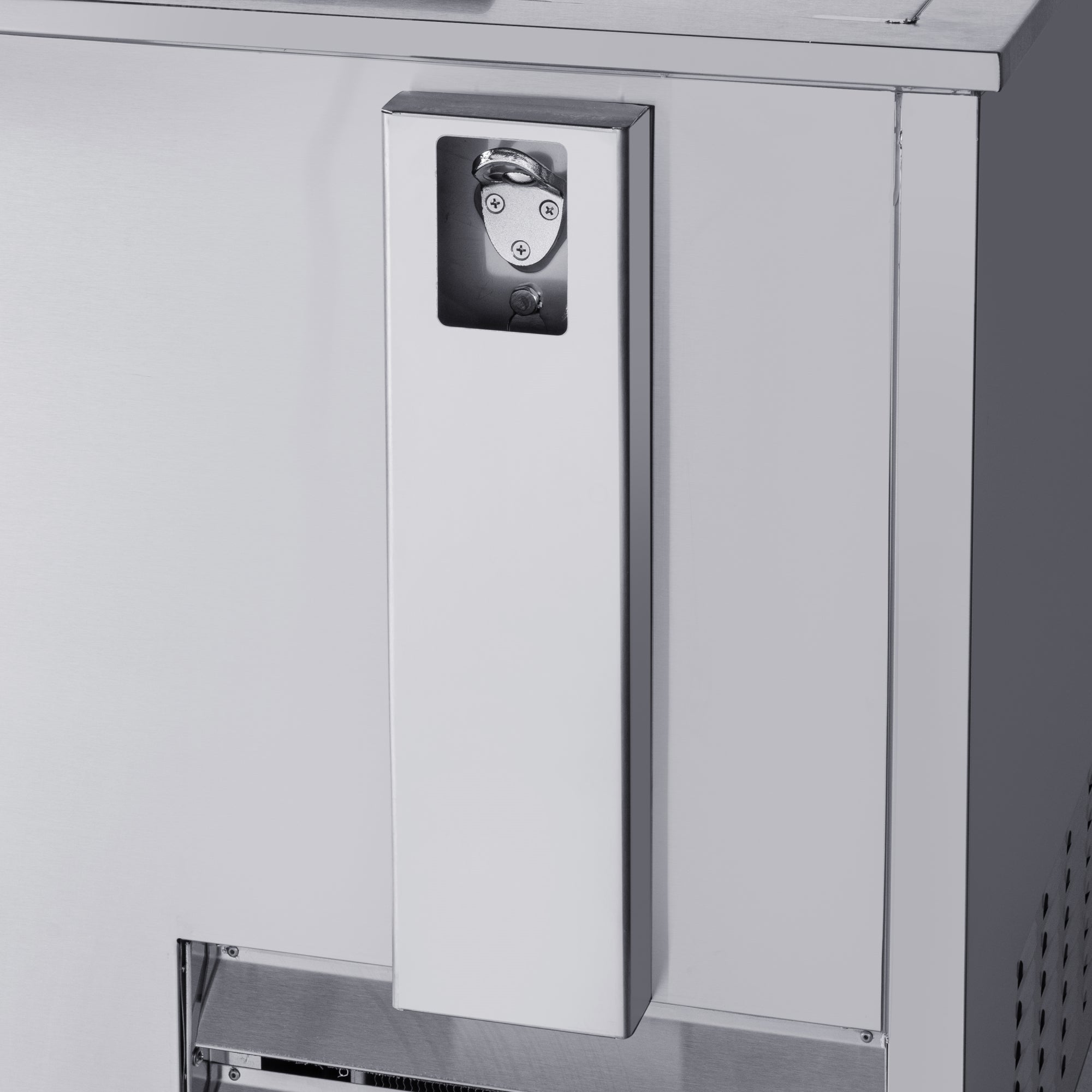 65 in. Commercial Bottle Cooler in Stainless-Steel with Built-In Opener, ETL Listed, 19 cu. ft.