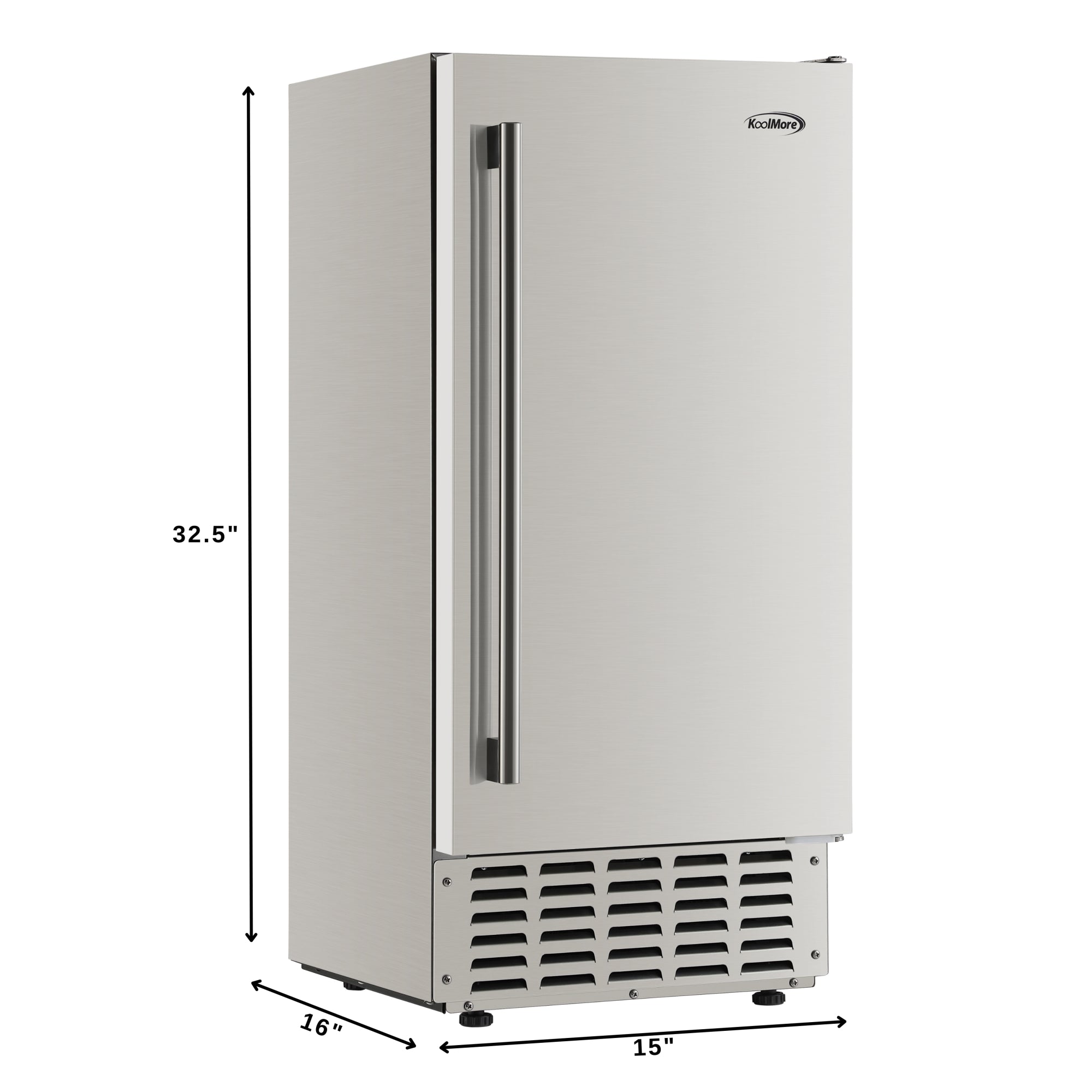 15 in. Built-in Residential Pearl Ice Nugget Maker, 66lb /day with Drain Pump in Stainless-Steel