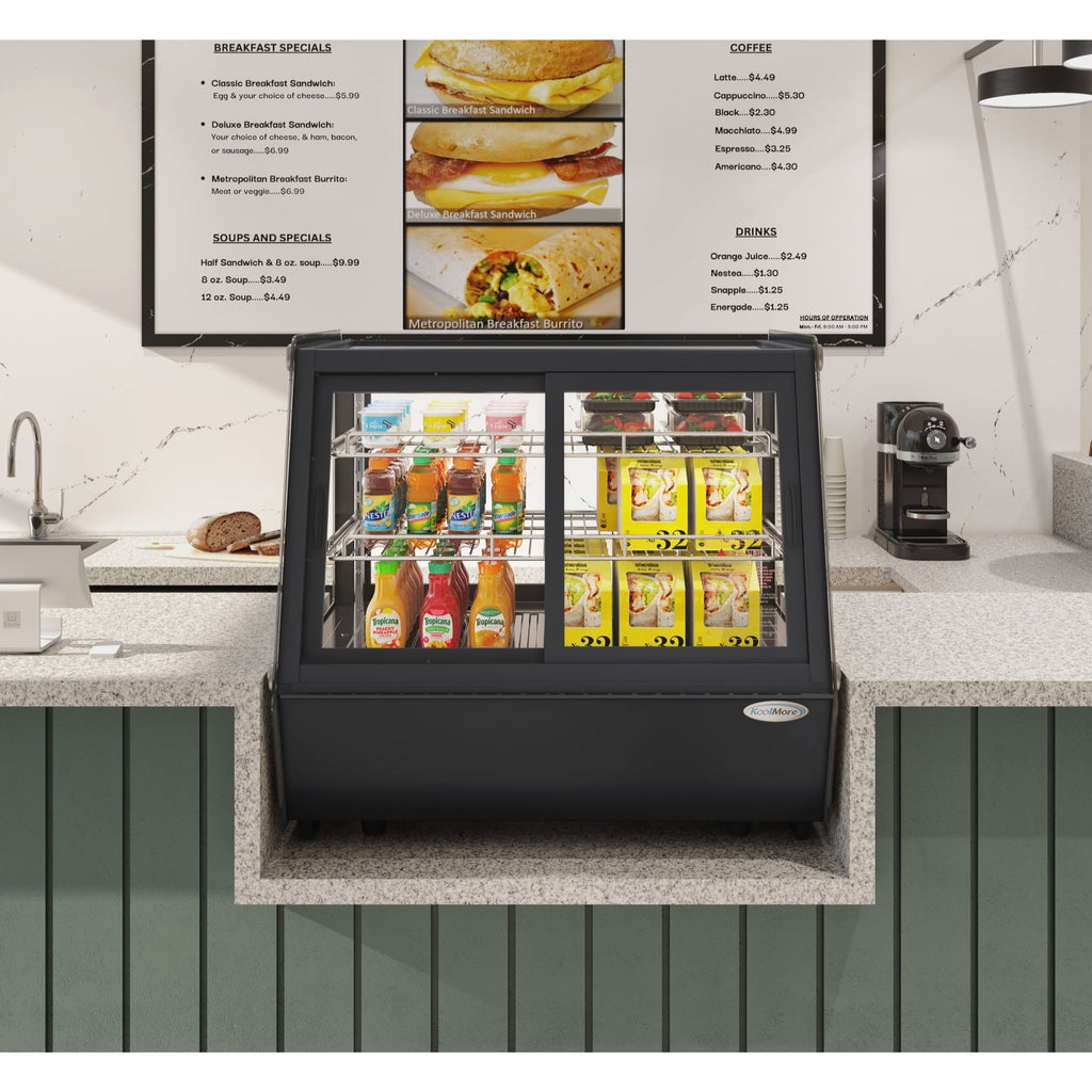 28 in. Self-Service Countertop Display Refrigerator in Black