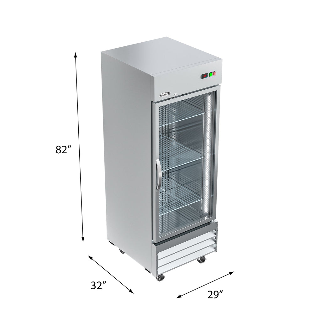 29 in. One Glass Door Reach-In Freezer 23 cu ft.