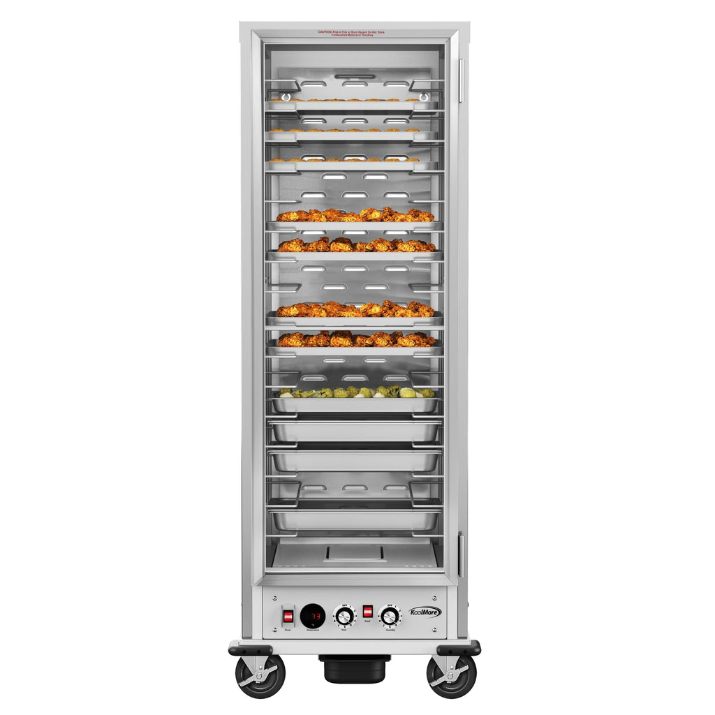 33 in. Commercial Insulated Heated Holding/Proofing Cabinet with Glass Door and Wire Racks in Silver
