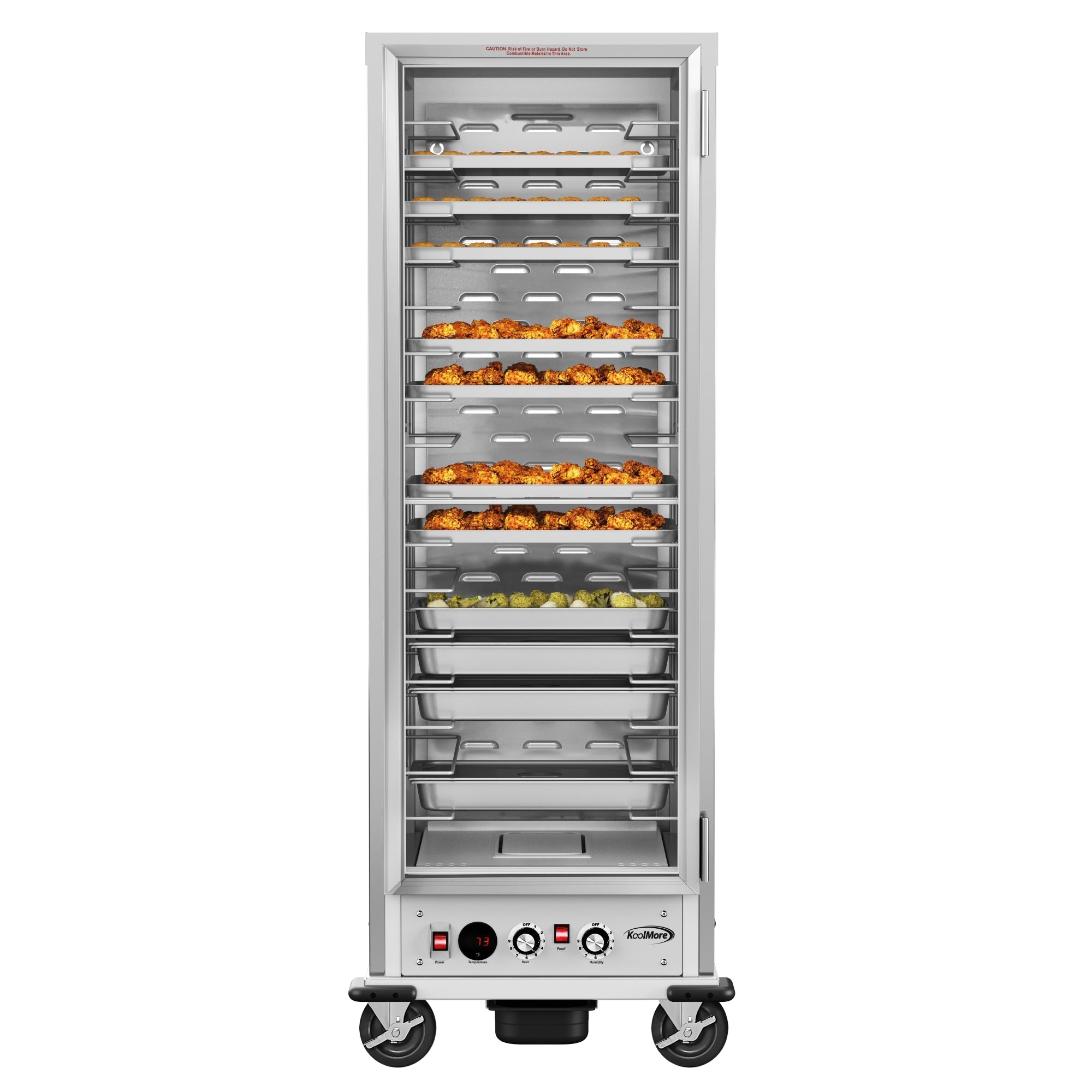33 in. Commercial Insulated Heated Holding/Proofing Cabinet with Glass Door and Wire Racks in Silver