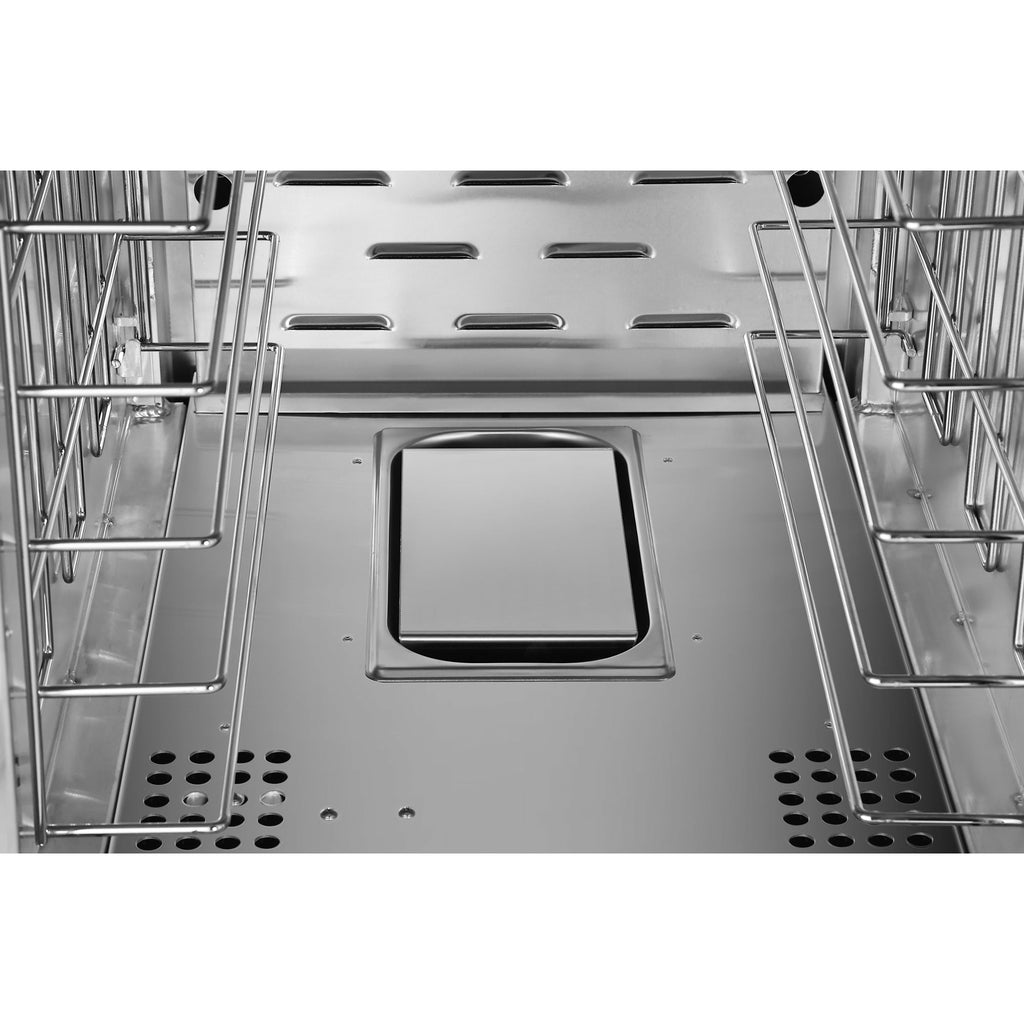 33 in. Commercial Half Size Non-Insulated 12-Pan Holding Cabinet with Wire Racks and Solid Dutch Doors in Silver