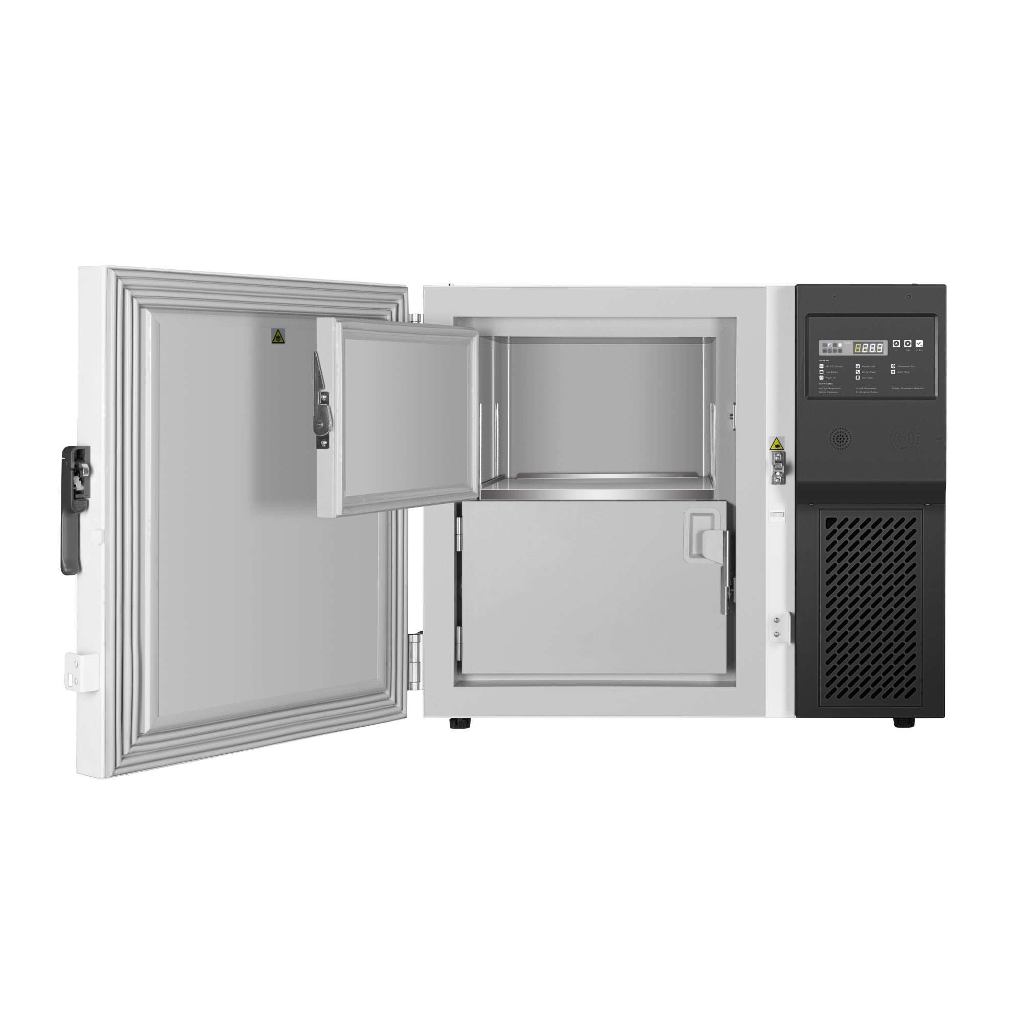 37 in. -86 C Undercounter Ultra Low Temp Stackable Medical Freezer with Multi Level Emergency Alarms, LED Display and 9,000 2ml Vial / 4 cu. ft. Storage Capacity in White