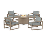 EDGE Sectional 5-Piece Deep Seating Set with Fire Pit Table