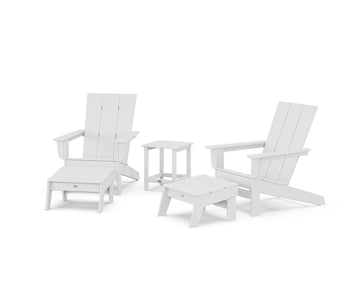 5-Piece Modern Studio Adirondack Set with Ottomans and Side Table