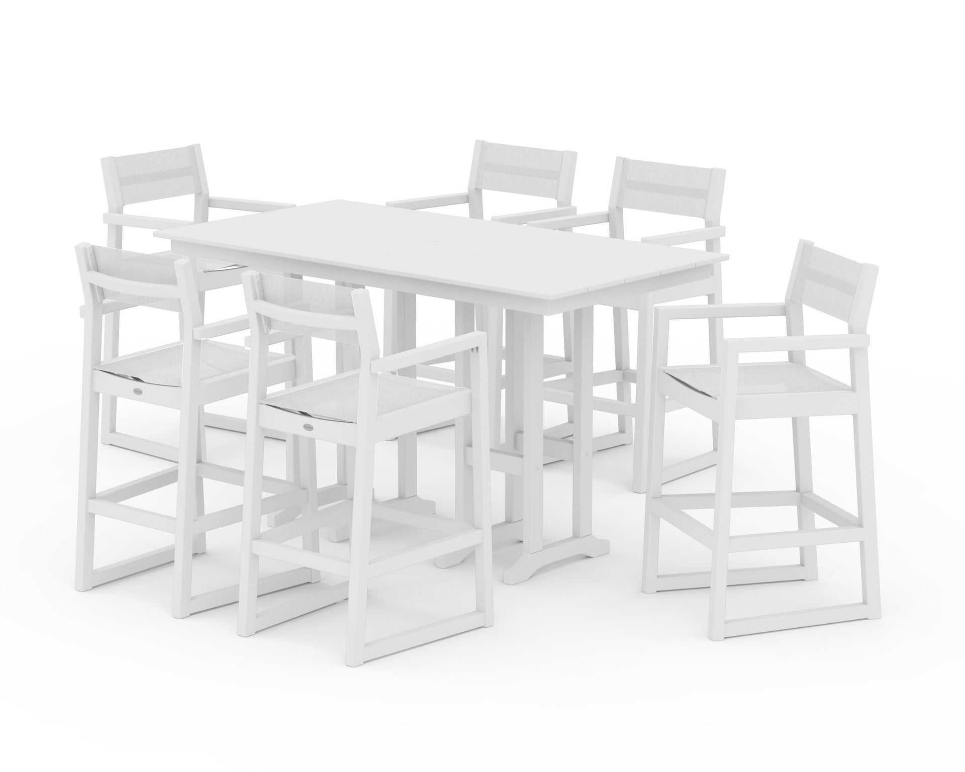 EDGE Sling Arm Chair 7-Piece Farmhouse Bar Set