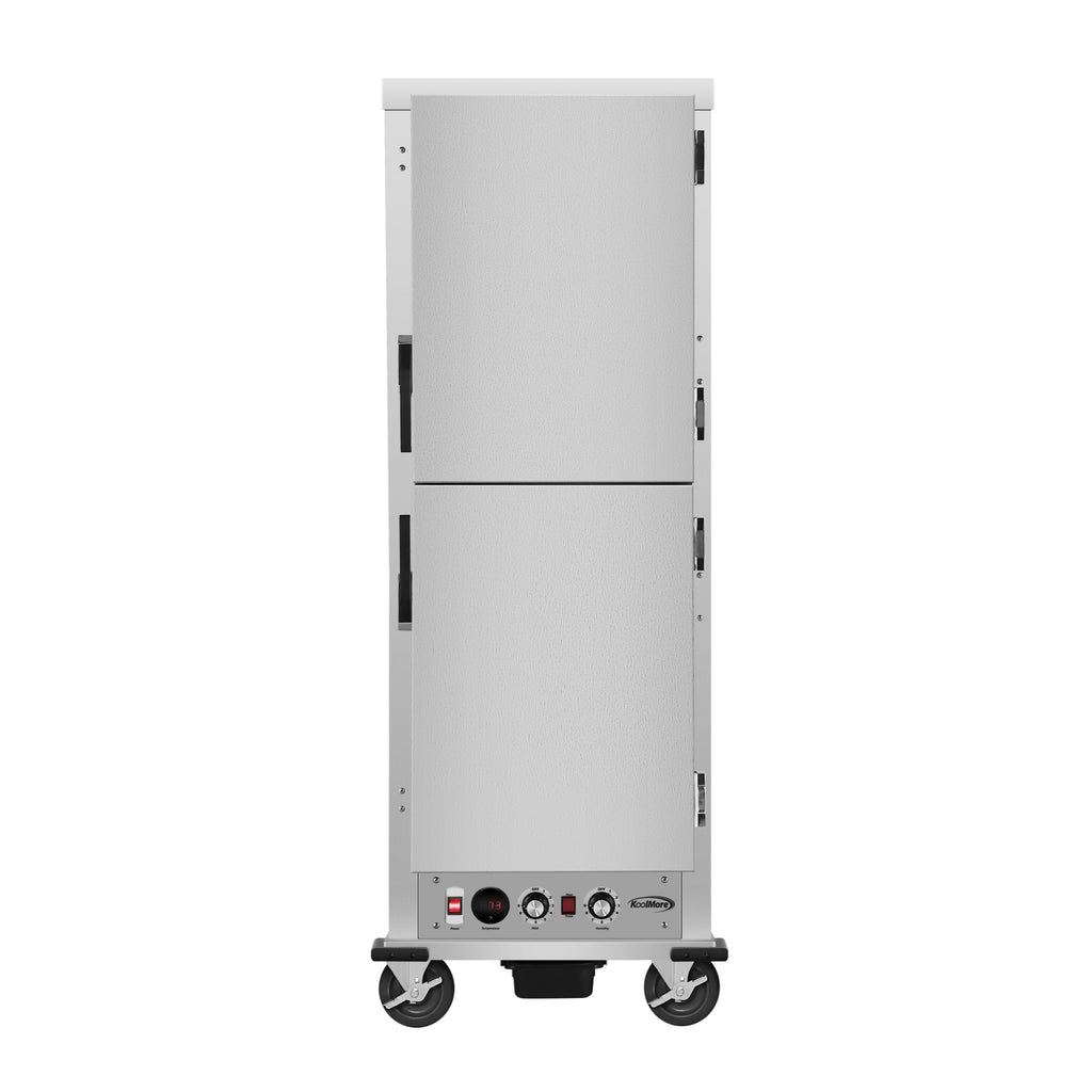 33 in. Commercial Insulated Heated Holding/Proofing  Cabinet with 36-Pan Capacity and Solid Dutch Doors in Silver