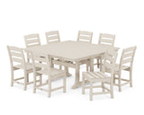Lakeside 9-Piece Nautical Trestle Dining Set