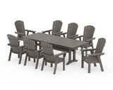 Nautical 9-Piece Curveback Adirondack Farmhouse Dining Set with Trestle Legs