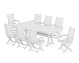 Captain 9-Piece Farmhouse Dining Set with Trestle Legs