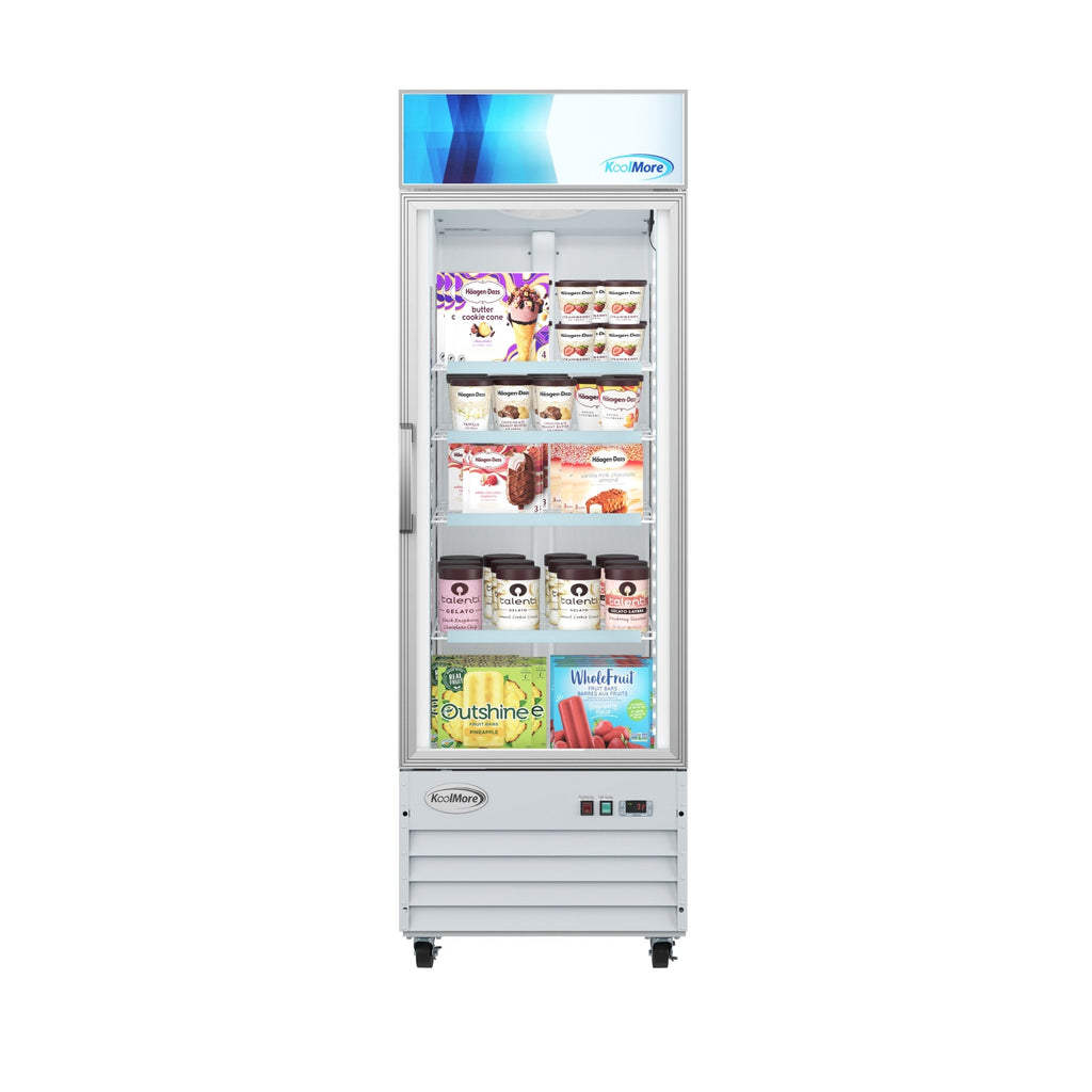 27 in. 1-Door Commercial Display Merchandiser Freezer 13 cu. ft. in White