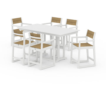 EDGE Sling Arm Chair 7-Piece Farmhouse Counter Set