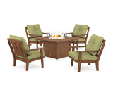 Mission 5-Piece Deep Seating Set with Fire Pit Table