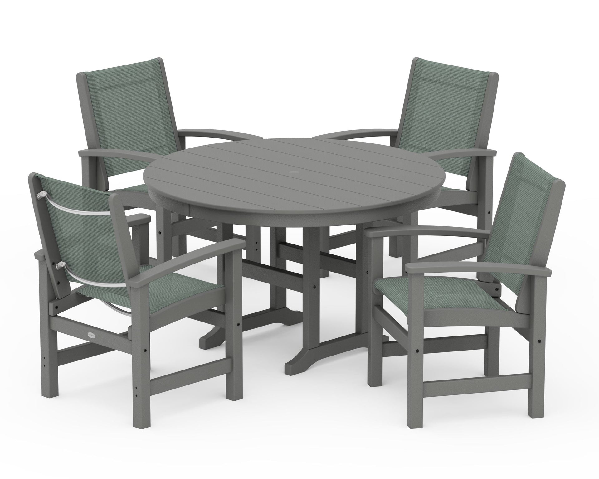 Coastal 5-Piece Round Farmhouse Dining Set