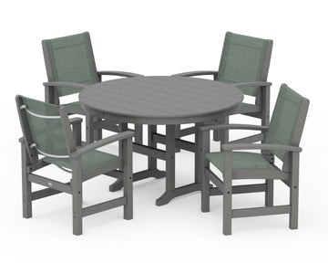 Coastal 5-Piece Round Farmhouse Dining Set