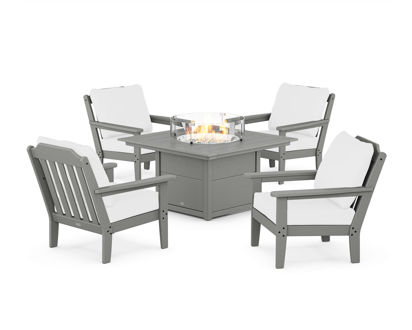 Cottage 5-Piece Deep Seating Set with Fire Pit Table
