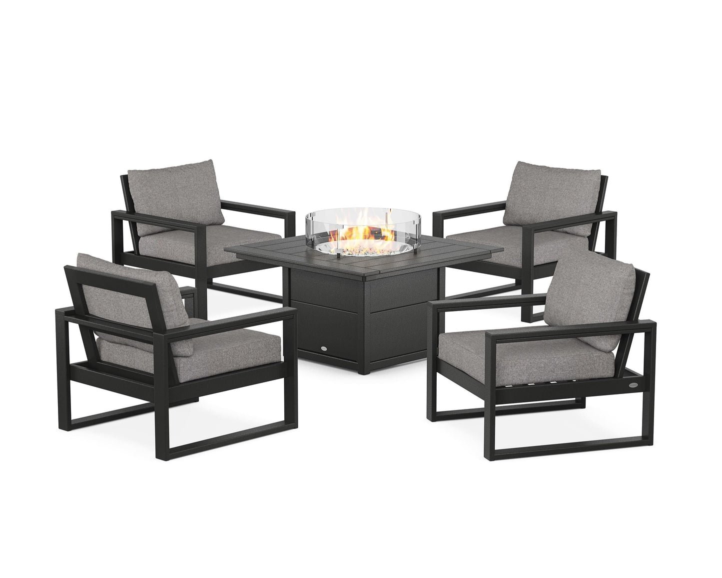 EDGE Sectional 5-Piece Deep Seating Set with Fire Pit Table