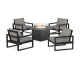 EDGE Sectional 5-Piece Deep Seating Set with Fire Pit Table