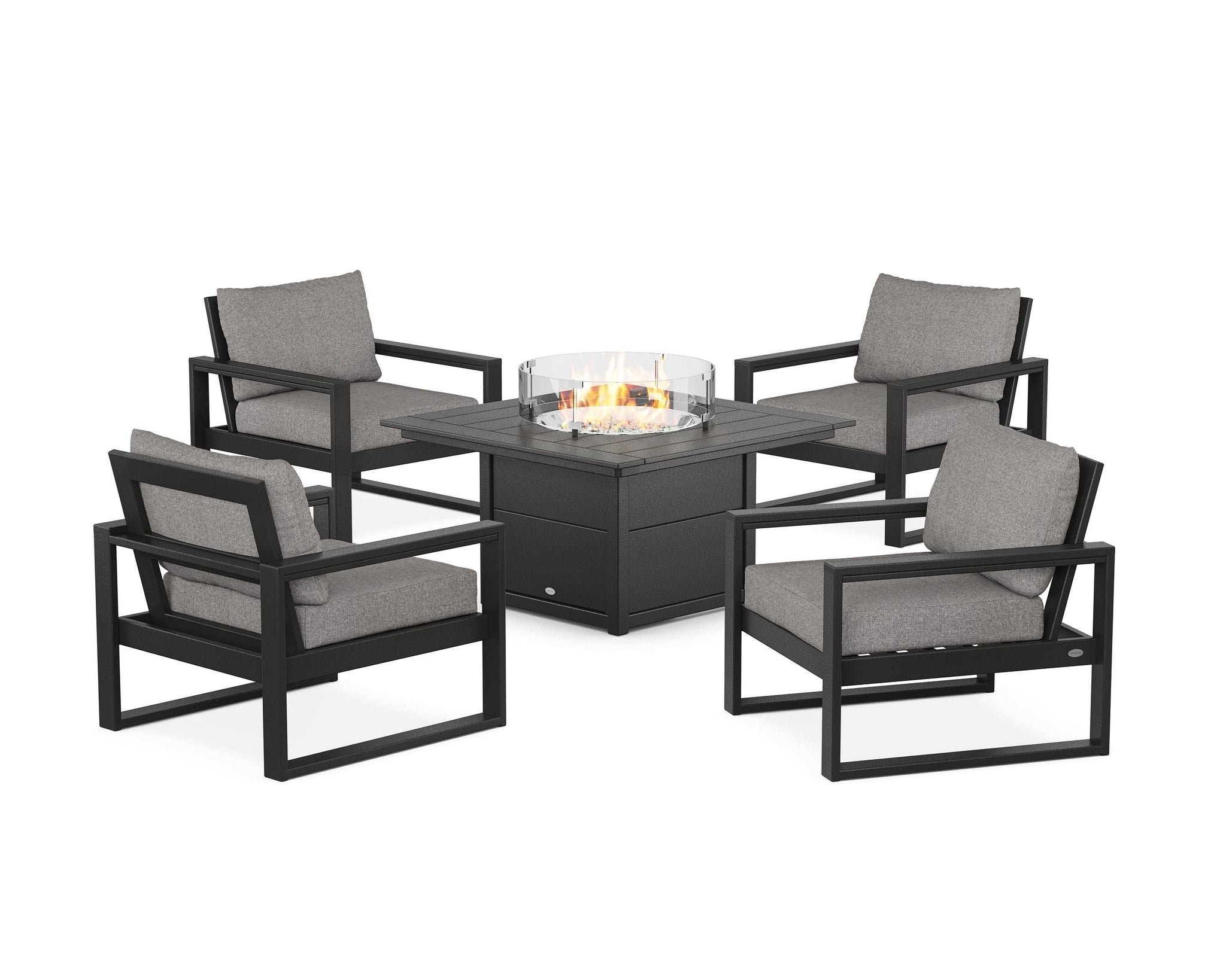 EDGE Sectional 5-Piece Deep Seating Set with Fire Pit Table