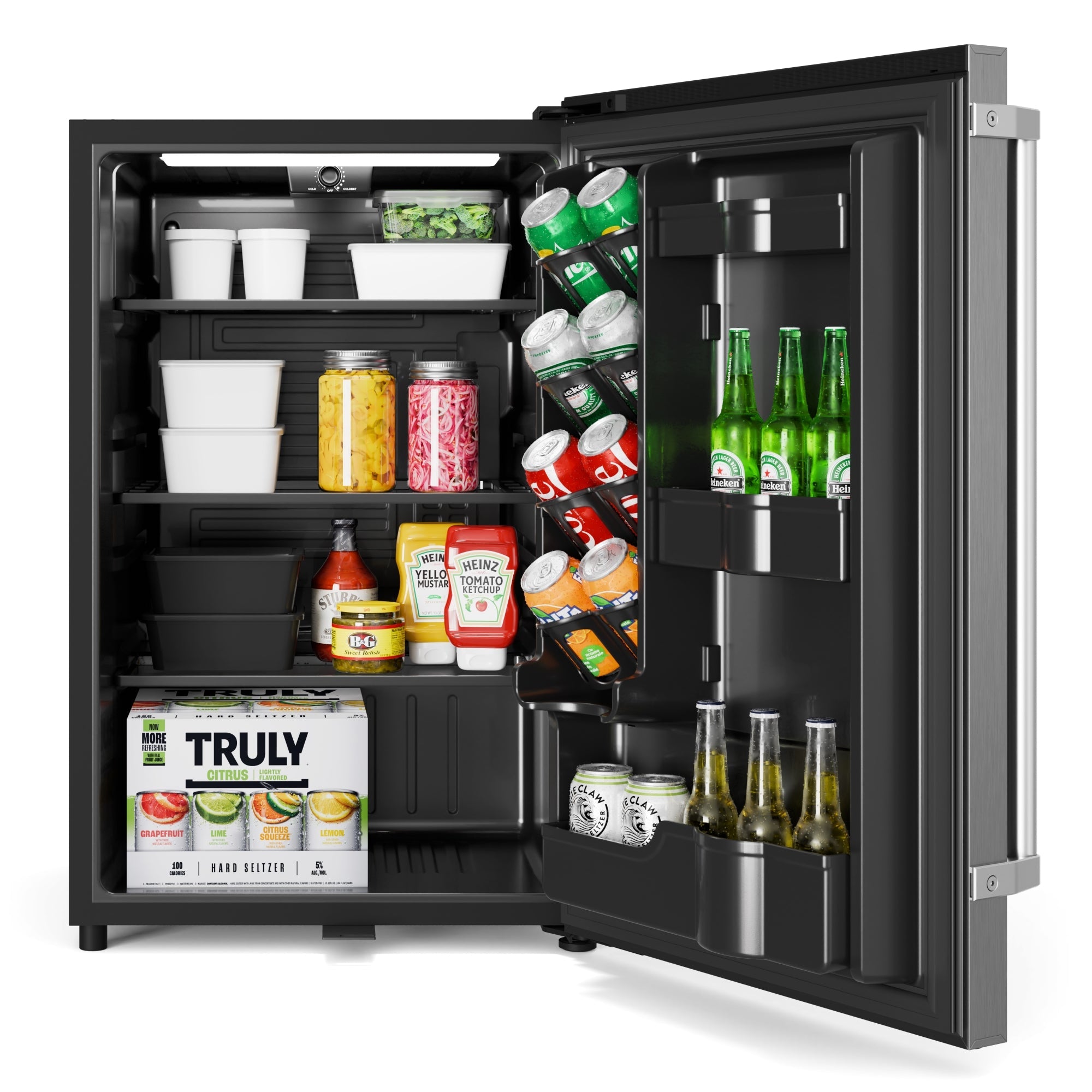 21 in. Outdoor Refrigerator with IPX 4 Rating and Glass Shelves 4.4 Cu. ft. in Stainless-Steel