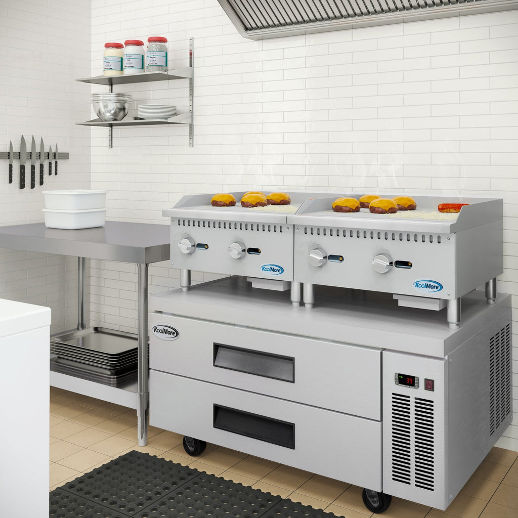 24 in. Natural Gas 2-Burner Griddle with 60,000 BTU in Stainless-Steel