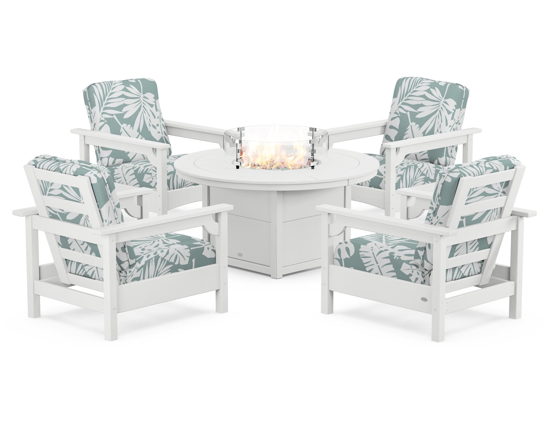 Club 5-Piece Conversation Set with Fire Pit Table