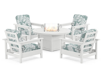 Club 5-Piece Conversation Set with Fire Pit Table