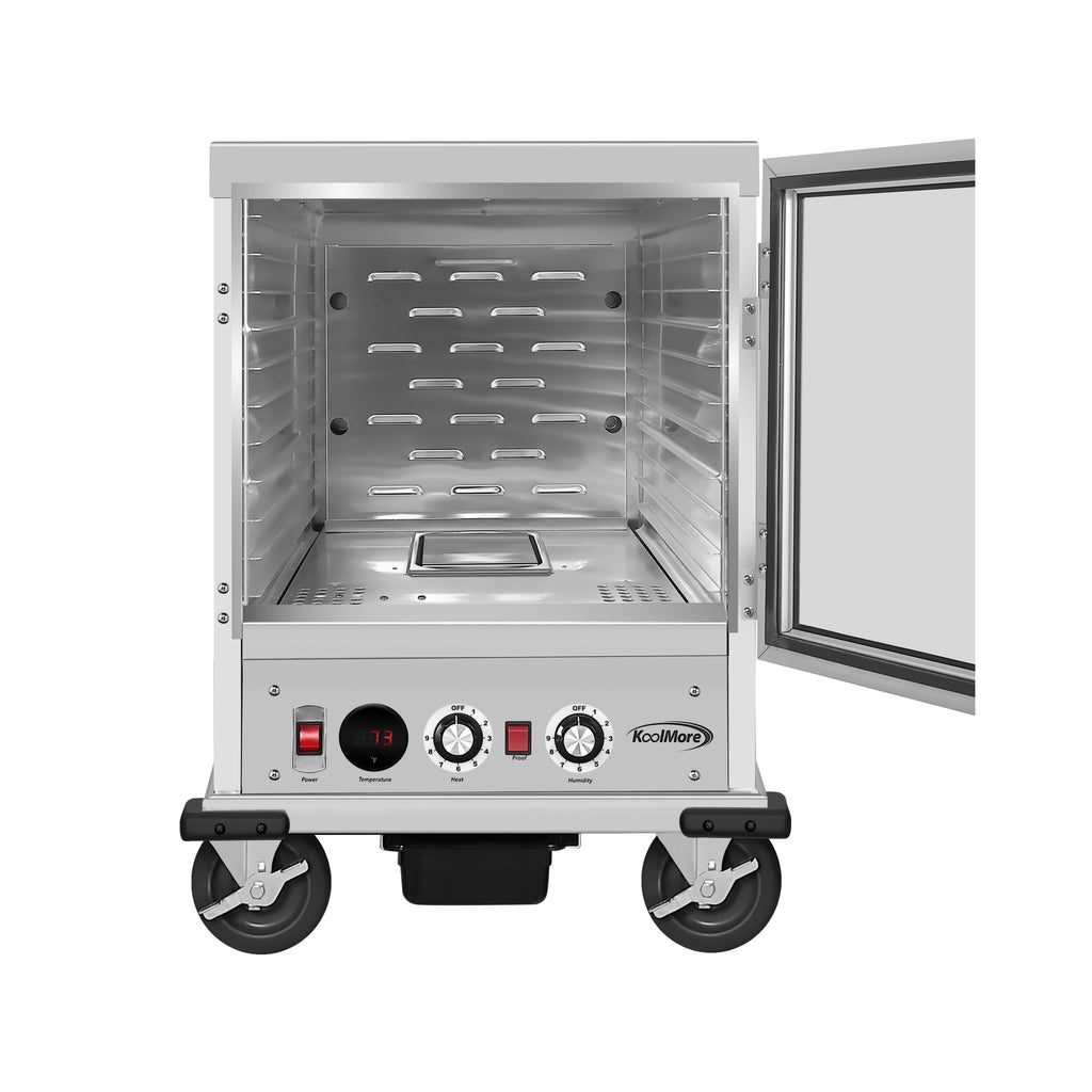 33 in. Commercial Insulated Half-Size Heated Holding Proofing Cabinet with 12-Pan Capacity and Glass Door in Silver